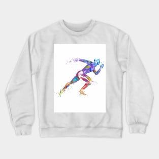 Anatomy Runner Watercolor Sports Gift Crewneck Sweatshirt